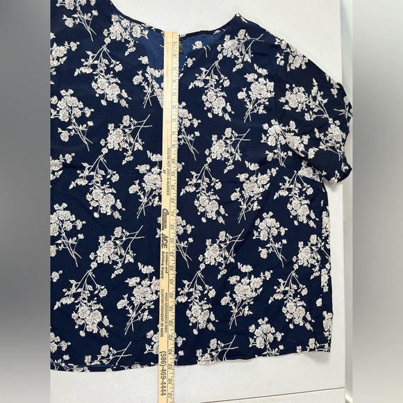 SHEIN Floral Print Navy Top , 4X - Picture 6 of 7